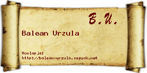 Balean Urzula névjegykártya