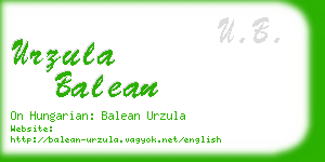 urzula balean business card